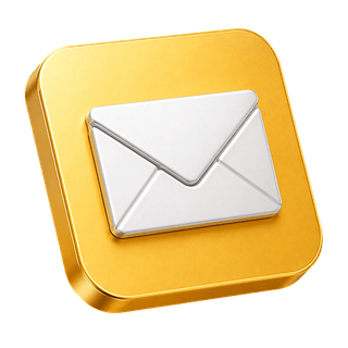 Na stronie kontaktowej ozdobna ikona koperty e-mail 3D